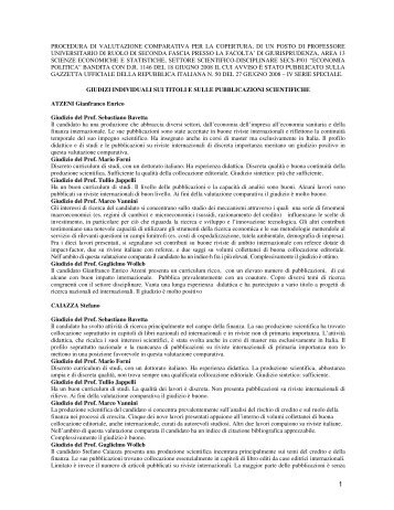 SECSP01-Economia Politica - UniversitÃ  degli Studi di Sassari