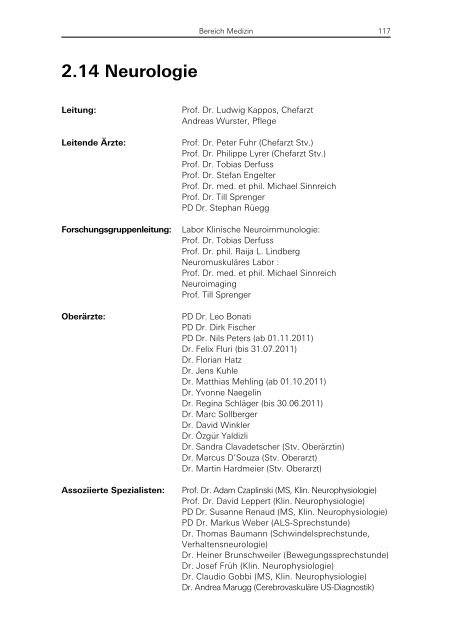 Daten und Fakten 2011 - Universitätsspital Basel