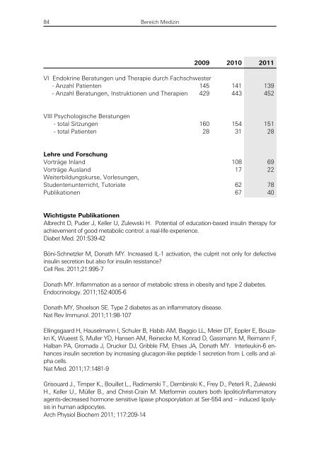 Daten und Fakten 2011 - Universitätsspital Basel