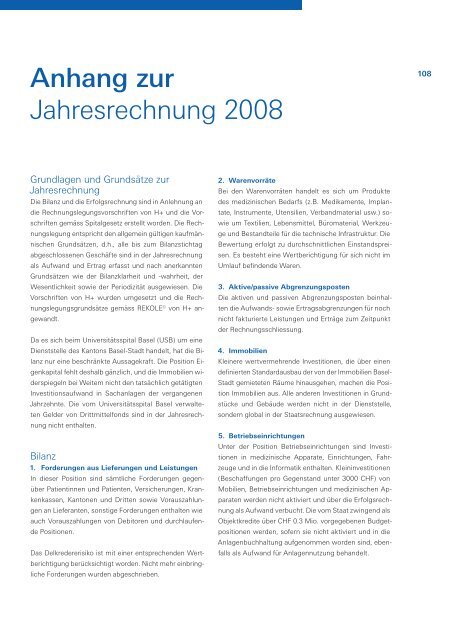 Jahresbericht 2008 Universitätsspital Basel