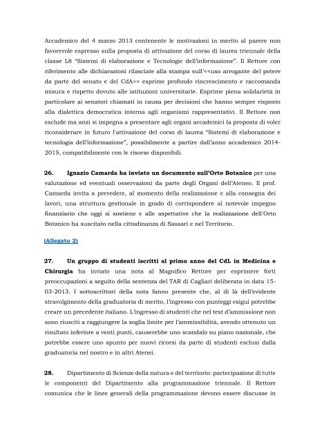 Consiglio di Amministrazione del 27 marzo 2013 - UniversitÃ  degli ...