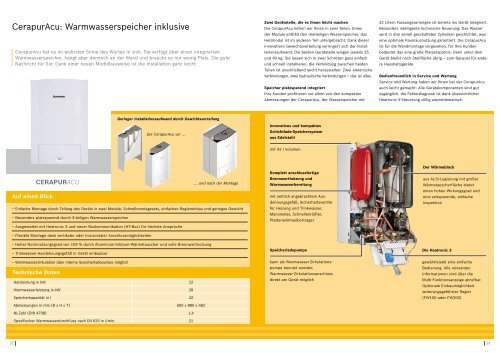 Gas-Brennwertgeräte für Etagen, Ein