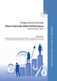 Piano triennale della Performance - UniversitÃ  degli Studi di Sassari