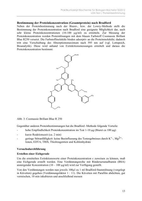 Biochemie Praktikum I