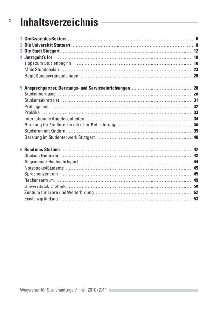 wegweiser 2010-2011 - UniversitÃ¤t Stuttgart