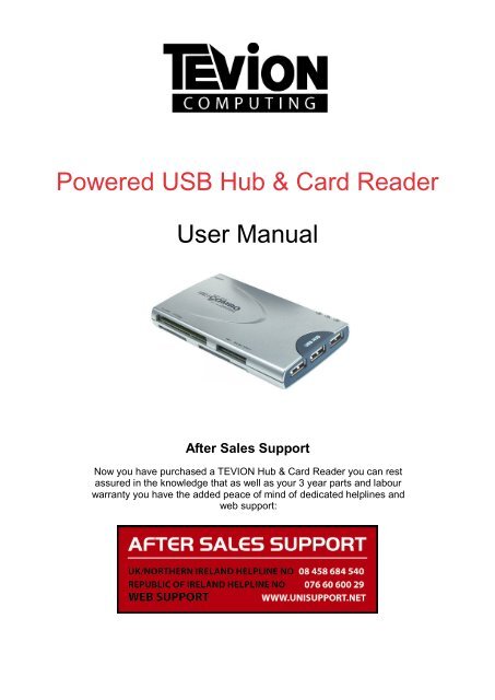 Powered USB Hub &amp; Card Reader User Manual - Unisupport