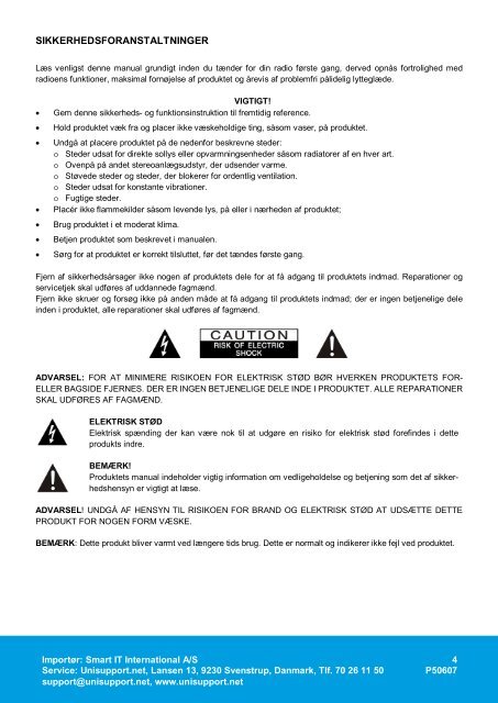 DAB / FM Digital Radio Manual - Unisupport