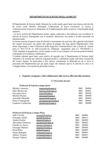 Scarica la relazione del dipartimento 2008 - Università degli Studi di ...