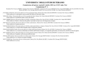 Commissioni di laurea 2-5 ottobre 2012 - Università degli Studi di ...