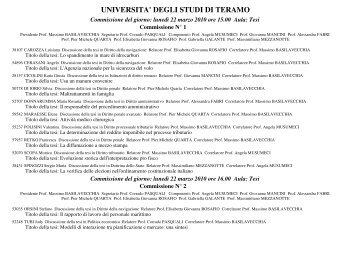 Commissioni di laurea 22-26 marzo 2010 - Università degli Studi di ...