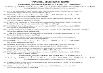 Commissioni di laurea - Università degli Studi di Teramo