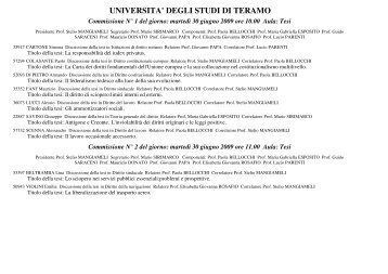 Commissioni di laurea 30 giugno - 2 luglio 2009 - Università degli ...