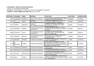 (2^ seduta) anno accademico 2010/2011 gi - Università degli Studi ...