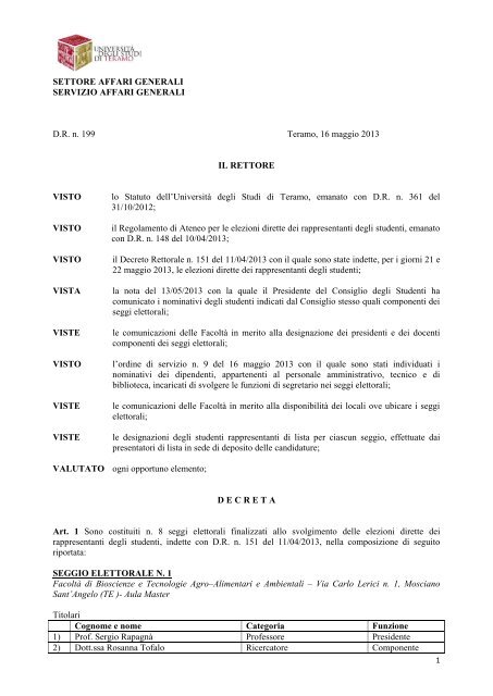 216 KB - Università degli Studi di Teramo