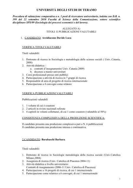 Scarica (143 KB) - Università degli Studi di Teramo