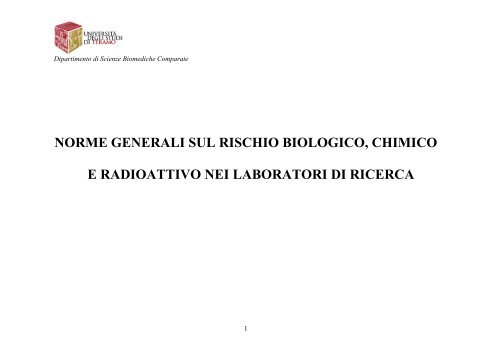 norme generali sul rischio biologico, chimico e radioattivo nei ...