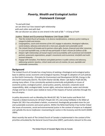 Poverty, Wealth and Ecological Justice Framework Concept