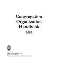 Congregation Organization Handbook 2006 - The United Church of ...