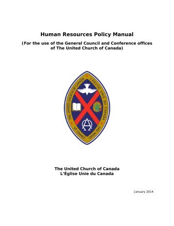 Human Resources Policy Manual - The United Church of Canada