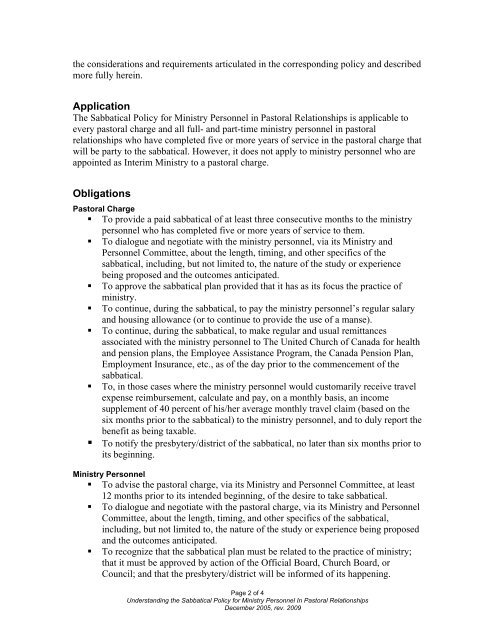 Understanding the Sabbatical Policy for Ministry Personnel in ...