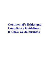 Continental's Ethics and Compliance Guidelines - United Airlines