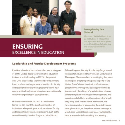 2010-2011 - United Board for Christian Higher Education in Asia