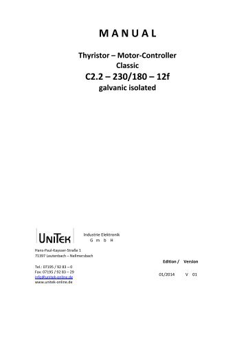 Motor-Controller Classic C2.1 230/180 - 12 f - UNITEK Industrie ...