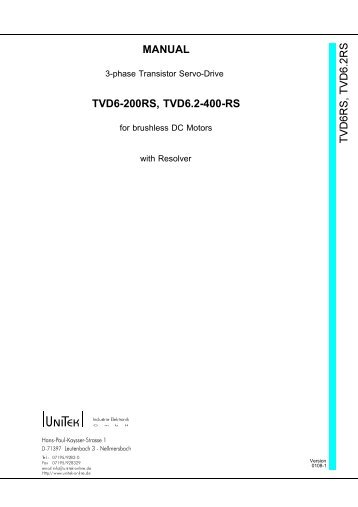 manual tvd6-200rs, tvd6.2-400-rs - UNITEK Industrie Elektronik GmbH