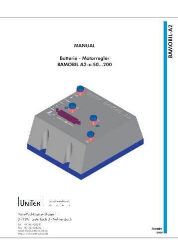 MANUAL Batterie - Motorregler BAMOBIL A2-x-50...200 - UNITEK ...