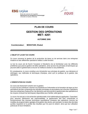 plan de cours gestion des opÃ©rations met- 4261