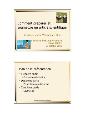 Comment prÃ©parer et soumettre un article scientifique