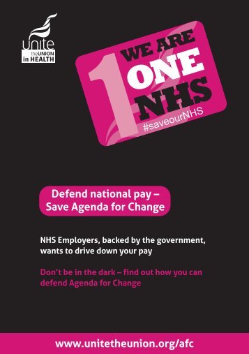 We are ONE NHS flyer - Unite the Union