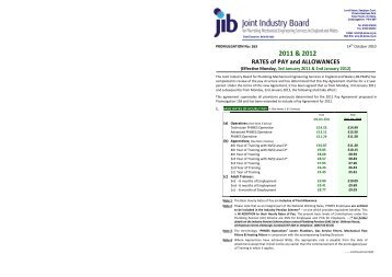 JIB PMES Rates of Pay and Allowances 2011 ... - Unite the Union