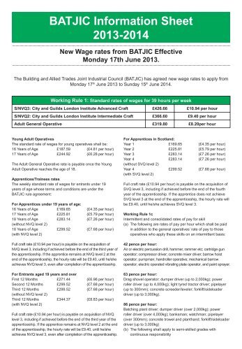 BATJIC wage rates and allowances 2013-14 - Unite the Union