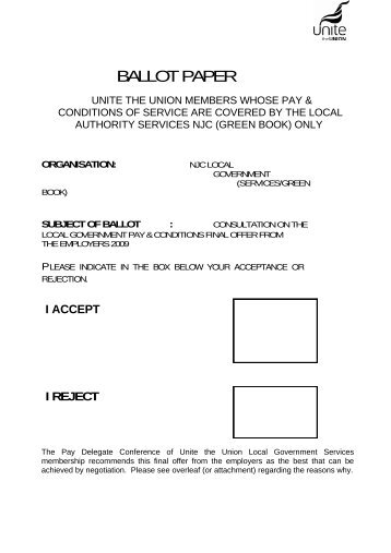 BALLOT PAPER - Unite the Union