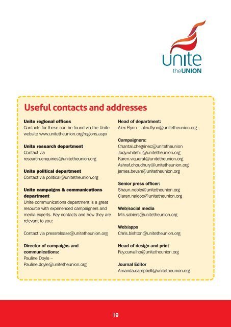 Unite guide to campaigning - Unite the Union