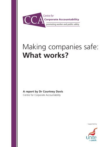 Making Companies Safe - what works? (CCA ... - Unite the Union