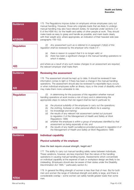 Manual Handling Manual Handling Operations Regulations 1992 ...