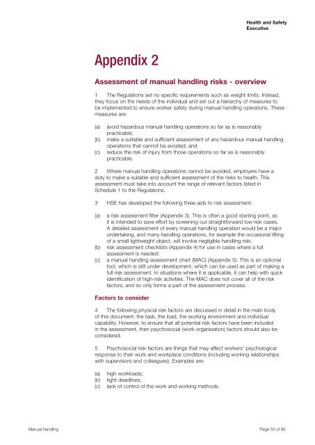 Manual Handling Manual Handling Operations Regulations 1992 ...