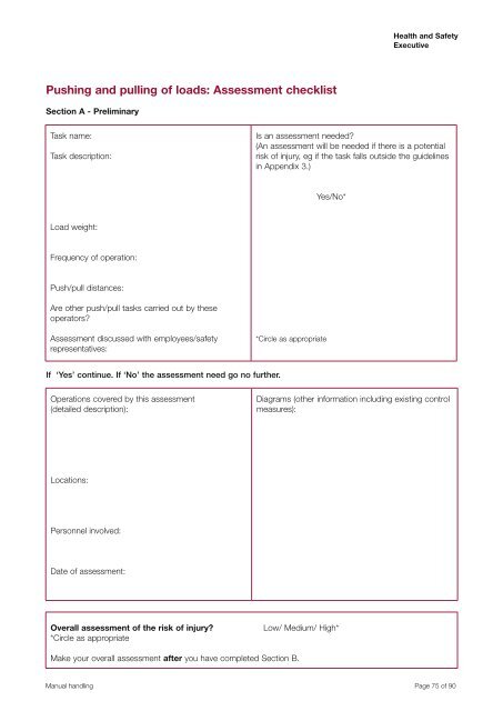 Manual Handling Manual Handling Operations Regulations 1992 ...