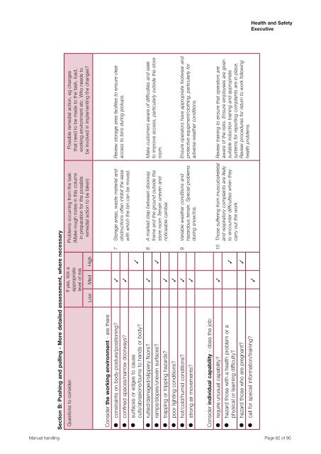 Manual Handling Manual Handling Operations Regulations 1992 ...