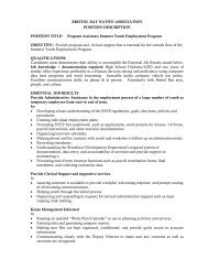 Program Assistant; Summer Youth Employment Program OBJECTI