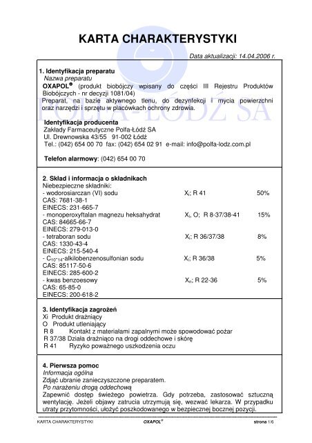 KARTA CHARAKTERYSTYKI - Medi-Sept