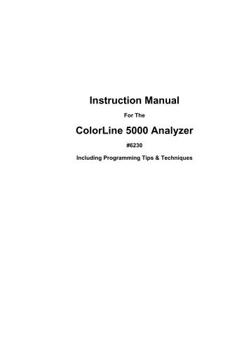 Instruction Manual ColorLine 5000 Analyzer