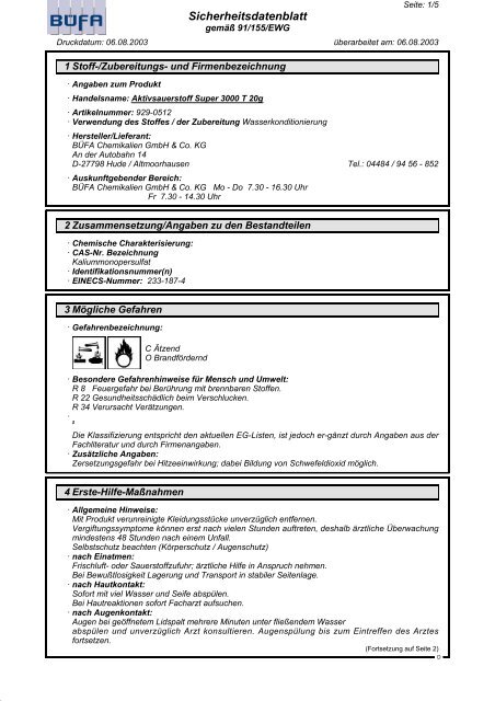 Sicherheitsdatenblatt - HENRY SCHEIN VET