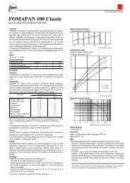 Data sheet Foma Fomapan 100 Classic - Ars-Imago