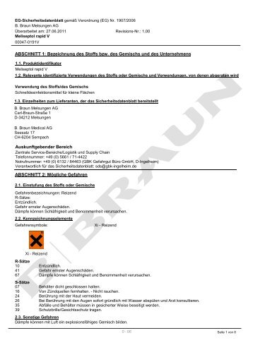 EG-Sicherheitsdatenblatt Meliseptol rapid V - HENRY SCHEIN VET