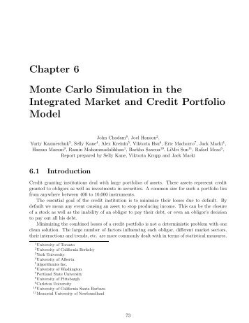 Chapter 6 Monte Carlo Simulation in the Integrated Market and ...