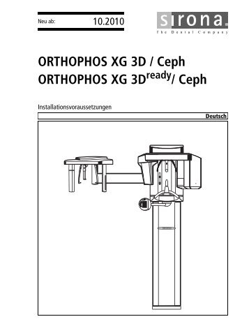 ORTHOPHOS XG 3D / Ceph ORTHOPHOS XG 3D ... - 3d-roentgen.ch