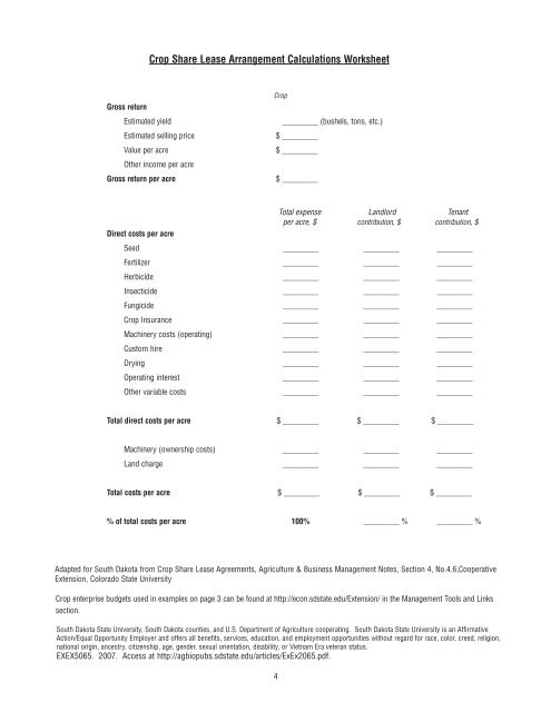 Crop Share Lease Agreements - National Ag Risk Education Library